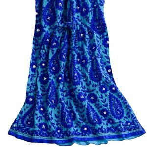 Extra Long Blue Embroidered Dupatta Scarf 164"x34"
